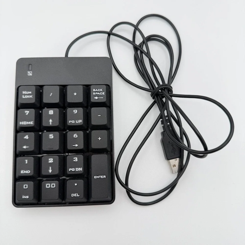 Jelly Comb Wired Numerical Keypad Black Slim USB Data Entry 19 Keys SK-051